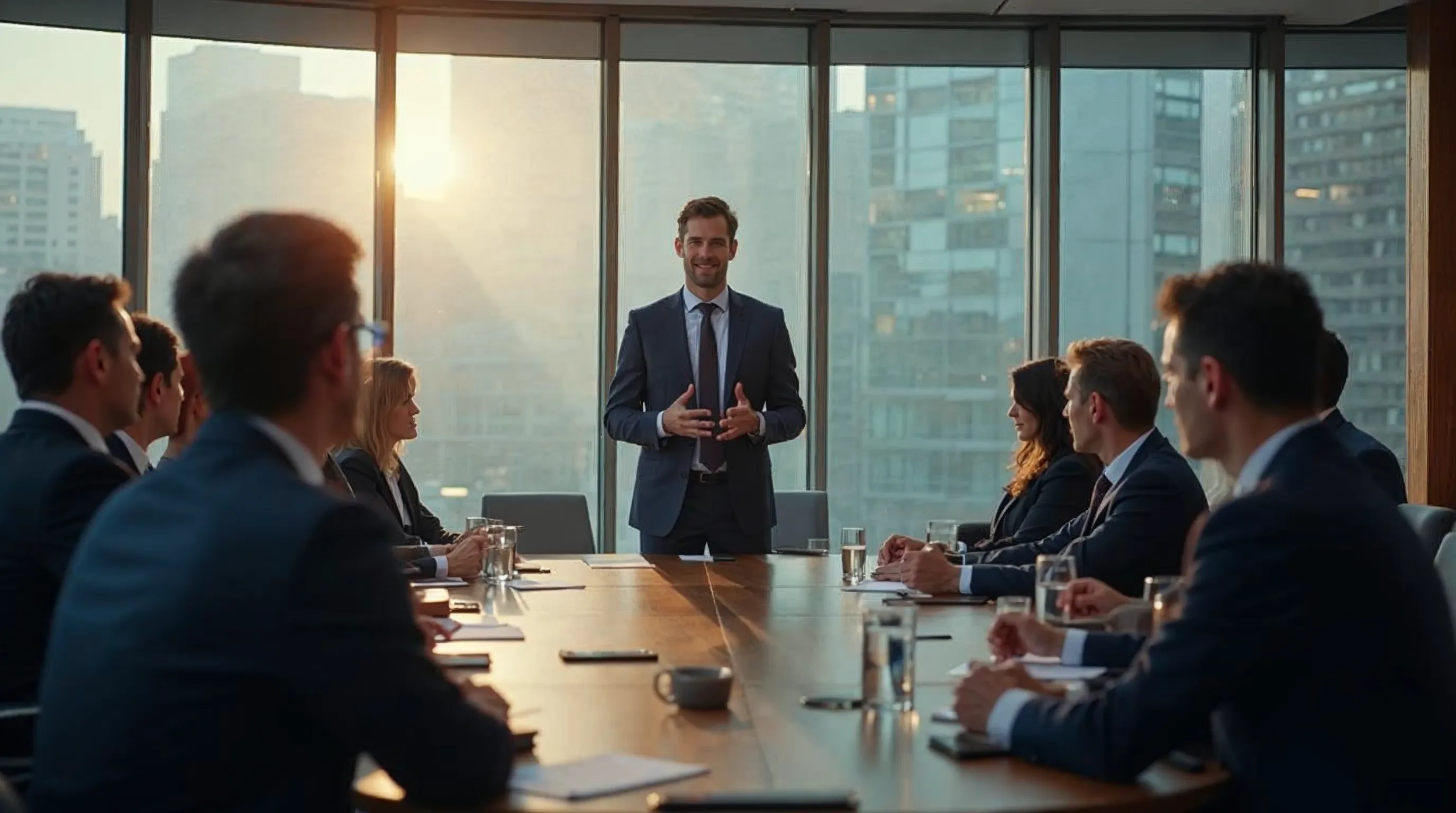 CISO presenterar cybersäkerhet för styrelsen i ett modernt mötesrum