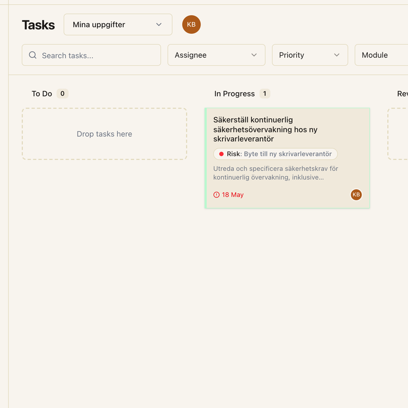 Uppgifter & Kanban
